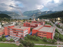 The Horw campus of the Lucerne School of Engineering and Architecture is situated between Mount Pilatus and the lake.