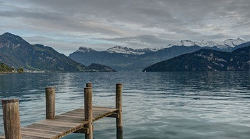 Luzern Seesicht mit Steg