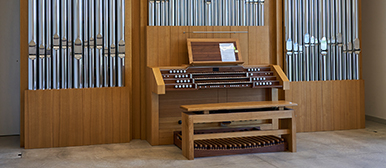 Bild der Späth-Orgel von vorne. 