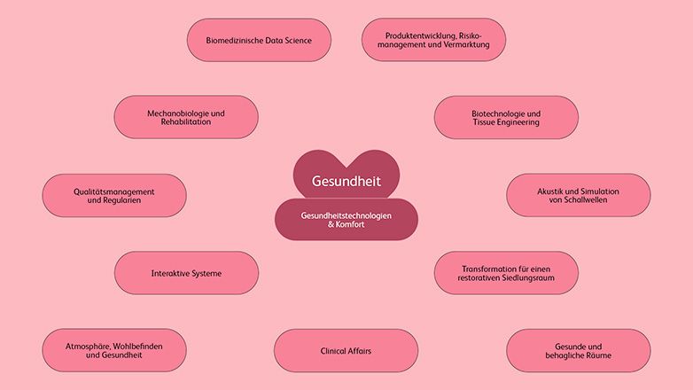 Visualisierung der Kompetenzen im Themencluster Gesundheit